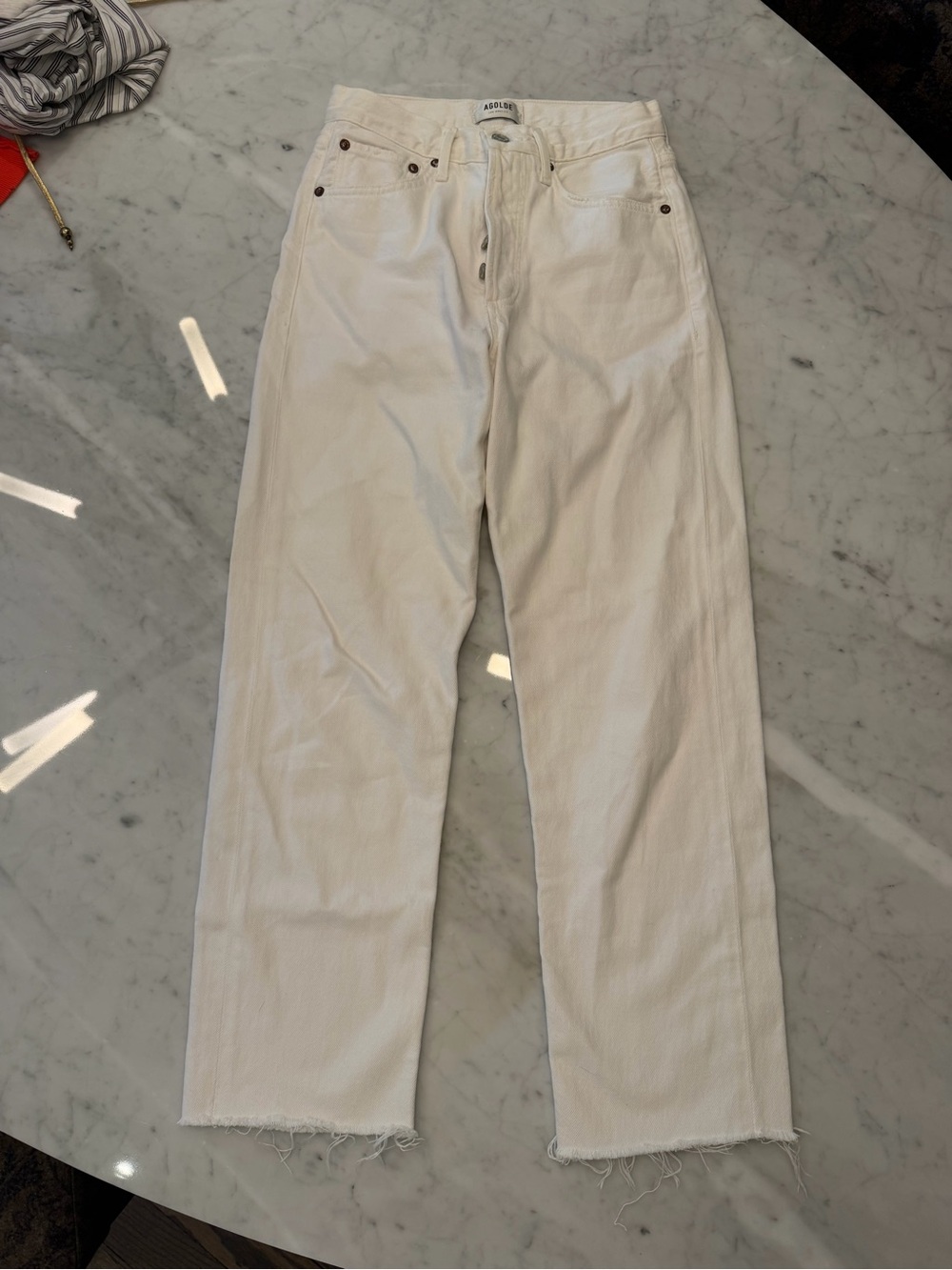 Agolde Off-White Straight-Leg Jeans